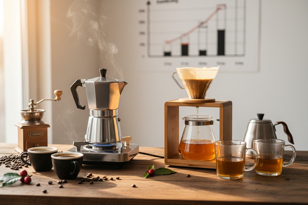 Kawiarka i ekspres przelewowy — gdzie mieszczą się w rankingu ekspresów