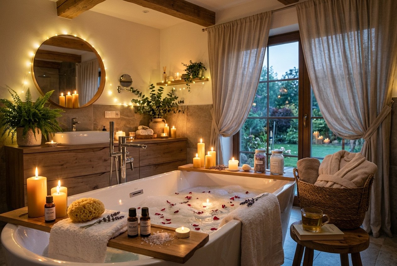 Przygotowanie łazienki przed domowym spa — atmosfera, która robi robotę